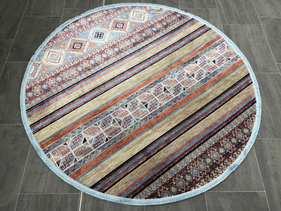 Premium Carpet, Multicolor Rug, %50 Bamboo %50 Acrylic, Size: Ft: 5.2 x 5.2 Feet ( 160X160 Cm ) - Oriental Silk Rugs