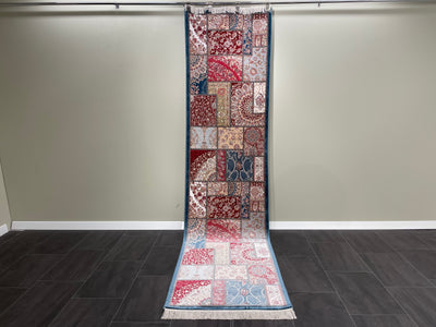 Turkish Runner Silk Rug, Multicolor Rug, 100% Bamboo Silk Carpet, Size: Ft: 2.6 x 9.8 Feet ( 80X300 Cm ) - Oriental Silk Rugs