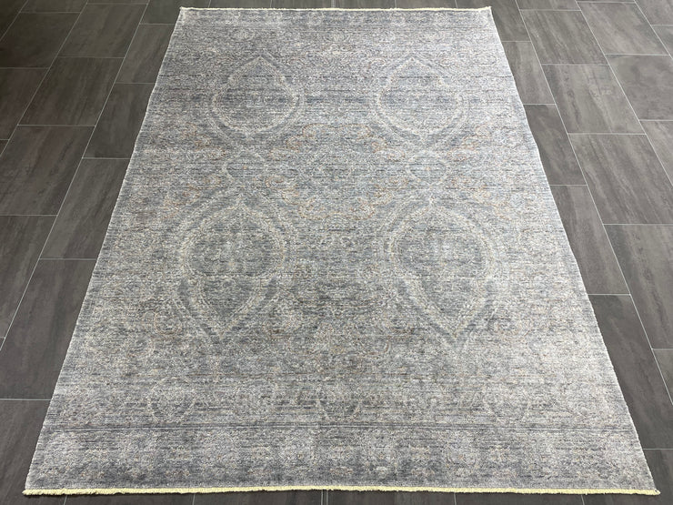 Turkish Wool Rug, Grey Carpet, Bamboo, wool, Size 5.6 x 7.9 Feet ( 170X240 Cm ) - Oriental Silk Rugs