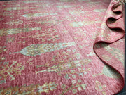 Handloom Silk Rug, Red Rug, Bamboo Silk & Wool, Size: Ft: 5.6 x 7.9 Feet ( 170X240 Cm ) - Oriental Silk Rugs