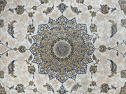 Turkish Silk Carpet, Cream Beige Rug, 100% Bamboo Silk Carpet, Size: Ft: 6.6 x 9.8 Feet ( 200X290 Cm ) - Oriental Silk Rugs