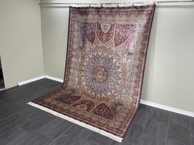 Anatolian Silk Rug, Brown Rug, 100% Bamboo Silk Carpet, Size: Ft: 6.6 x 9.8 Feet ( 200X300 Cm ) - Oriental Silk Rugs