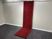 Ethnic Design Afghan Rugs, Red Rug, %88 Acrylic %12 Polyester, Size: Ft: 2.6 x 9.8 Feet ( 80X300 Cm ) - Oriental Silk Rugs