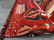 Decorative Rug, Red Rug, %88 Acrylic %12 Polyester, Size: Ft: 3.3 x 9.8 Feet ( 100X300 Cm ) - Oriental Silk Rugs