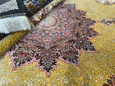 Anatolian Silk Rug, Colourful Rug, 100% Bamboo Silk, Size 4.9 x 7.4 Feet ( 150X225 Cm ) - Oriental Silk Rugs