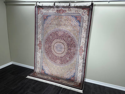 Anatolian Silk Rug, Multicolor Rug, 100% Bamboo Silk, Size 5.2 x 7.5 Feet ( 160X230 Cm ) - Oriental Silk Rugs