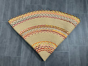 Indian Jute Rug, Multicolor Carpet, %60 Bamboo %40 Acrylic, Size: Ft: 5.2 x 5.2 Feet ( 150X150 Cm ) - Oriental Silk Rugs