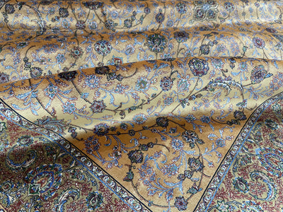 Hereeke Design Silk Rug, Yellow Rug, 100% Bamboo Silk Carpet, Size: Ft: 4.9 x 7.4 Feet ( 150X225 Cm ) - Oriental Silk Rugs