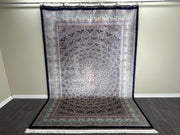 Oriental Silk Rug, Navy Blue Rug, 100% Bamboo Silk Carpet, Size: Ft: 6.6 x 9.8 Feet ( 200X300 Cm ) - Oriental Silk Rugs