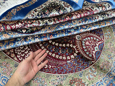 Oriental Silk Rug, Colourful Rug, 100% Bamboo Silk Carpet, Size: Ft: 9.8 x 13.1 Feet ( 300X400 Cm ) - Oriental Silk Rugs