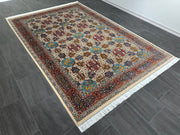 Oriental Silk Rug, Navy Blue Rug, 100% Bamboo Silk Carpet, Size: Ft: 6.6 x 9.8 Feet ( 200X300 Cm )