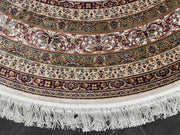 Circle Silk Rug, Cream Rug, 100% Bamboo Silk Carpet, Size: Ft: 6.6 x 6.6 Feet ( 200X200 Cm )