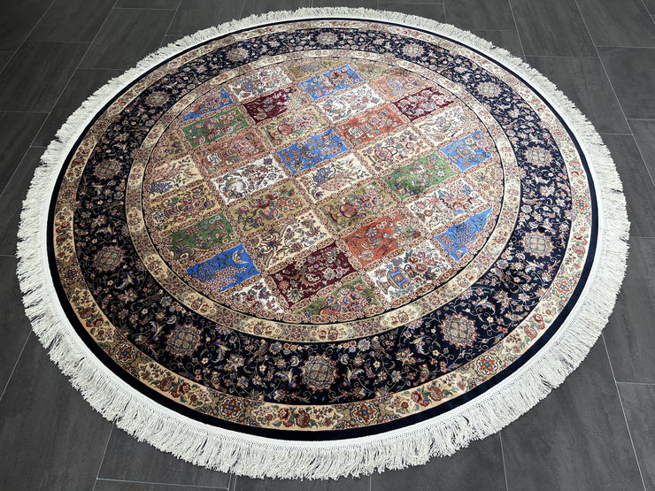 Ghome Design Silk Rug, Round Rug, 100% Bamboo Silk Carpet, Size: Ft: 6.6 x 6.6 Feet ( 200X200 Cm )