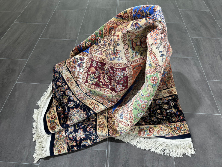 Ghome Design Silk Rug, Round Rug, 100% Bamboo Silk Carpet, Size: Ft: 6.6 x 6.6 Feet ( 200X200 Cm )