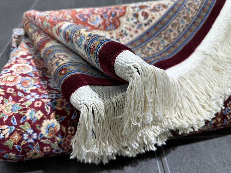Classic Design Silk Rug, Circle Rug, 100% Bamboo Silk Carpet, Size: Ft: 6.6 x 6.6 Feet ( 200X200 Cm )