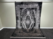 Ft: 6.6x9.5 Authentic Rug, Black Carpet, Decorative Rug, %60 Bamboo %40 Acrylic