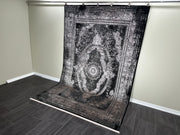 Ft: 6.6x9.5 Authentic Rug, Black Carpet, Decorative Rug, %60 Bamboo %40 Acrylic