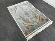 Classic Design Silk Rug, Multicolor Rug, 100% Bamboo Silk Carpet, Size: Ft: 3.9 x 5.9 Feet ( 120X180 Cm )