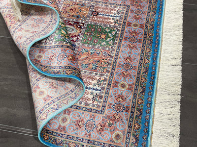 Four Season Design Silk Rug, Multicolor Rug, 100% Bamboo Silk Carpet, Size: Ft: 2.6 x 3.9 Feet ( 80X120 Cm ) - Oriental Silk Rugs