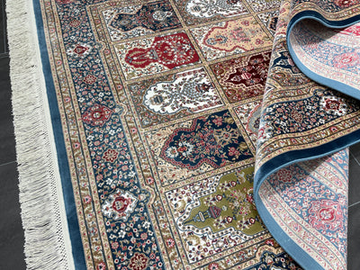 Four Season Design Runner Silk Rug, Colourful Rug, 100% Bamboo Silk Carpet, Size: Ft: 3.9 x 5.9 Feet ( 120X180 Cm ) - Oriental Silk Rugs
