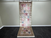 Ft: 3.3 x 9.8 Green Runner Silk Rug Hallway Silk Rug Turkish Carpet Hight Quality Silk Rug