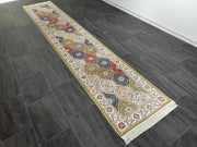 Ft: 2.6 x 13.1 Runner Silk Rug Green Silk Rug Hallway Silk Carpet Turkish Runner Rug